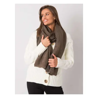 Women's knitted scarf in dark beige color