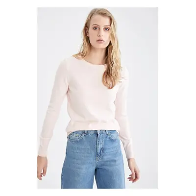 DEFACTO Regular Fit Crew Neck Extra Soft Cashmere Textured Sweater