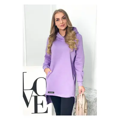 Insulated sweatshirt with longer back purple