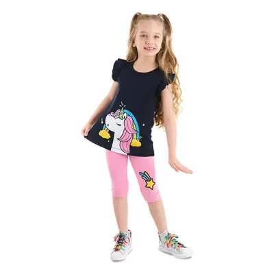 Denokids Frilly Unicorn Power Girl's Summer T-shirt Tights Set