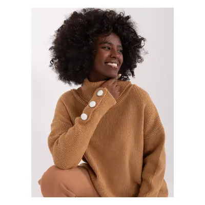 Light brown turtleneck with a loose fit