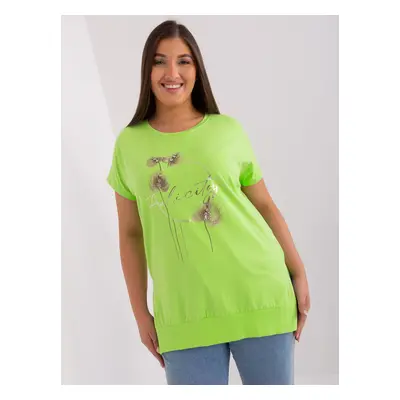 Light green cotton blouse of larger size