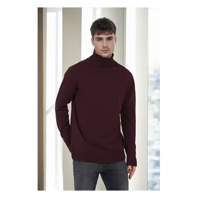 75046 Dewberry Turtleneck Mens Sweater-BURGUNDY