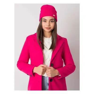 RUE PARIS Fuchsia knitted hat