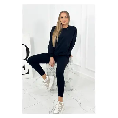 Set cotton sweatshirt + leggings black