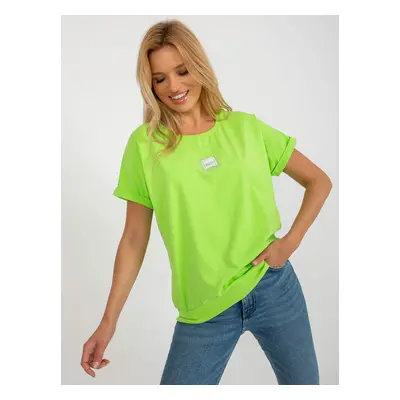 Lime Women's Blouse for Everyday Wear with Application