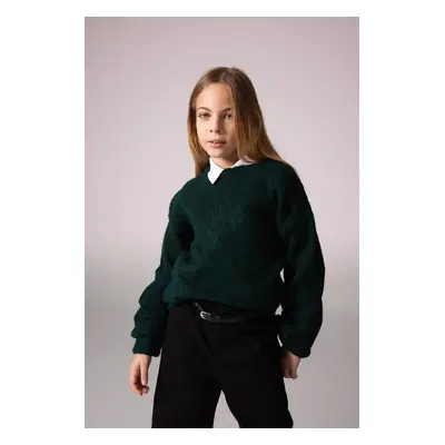 DEFACTO Girl's Crew Neck Sweater