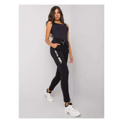 Women's Black Cotton Sweatpants