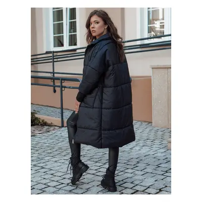 Women's oversized coat NADIA quilted with hood black Dstreet