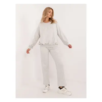 Light grey melange tracksuit with patch