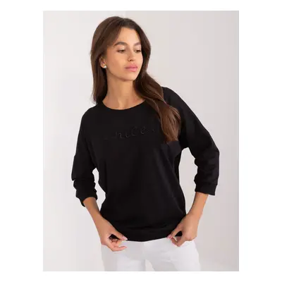 Black Cotton Casual Blouse