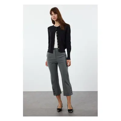 Trendyol Gray Capri Buttoned Woven Trousers