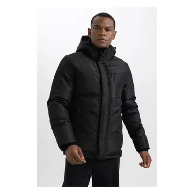 DEFACTO Water Repellent Puffer Jacket Hooded Zippered Snap Pocket