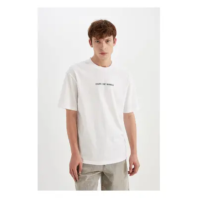 DEFACTO Relax Fit Crew Neck Printed Short Sleeve T-Shirt