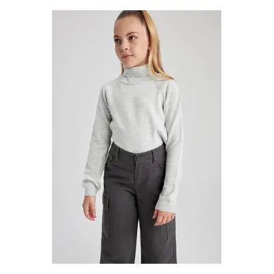 DEFACTO Girl's Regular Fit Turtleneck Sweater