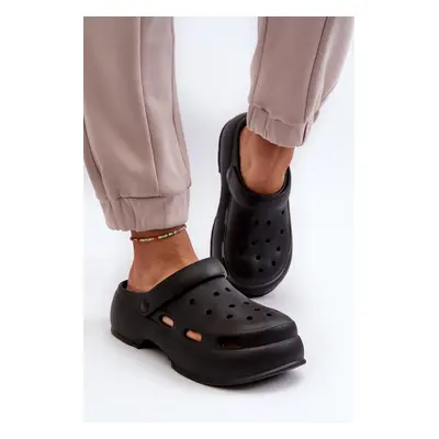 Women's foam slippers with solid soles Black Danollia