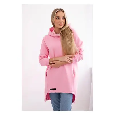 Insulated sweatshirt with a longer back - light pink