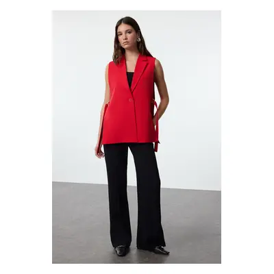 Trendyol Red Fitted Accessory Detailed Woven Vest