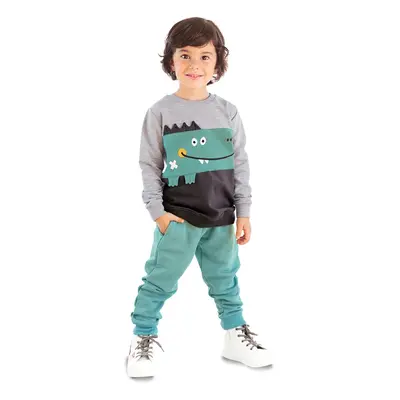 Denokids Smiling Croco Boy Tracksuit Set