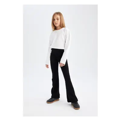 DEFACTO Girl Standard Length Flare Leg Basic Plain Leggings