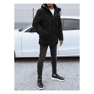 Men's winter jacket with hood black Dstreet