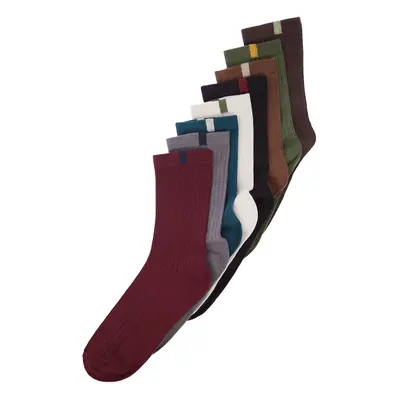 Trendyol 8-Pack Multi Color Cotton Textured Color Block Socket-Long Socks