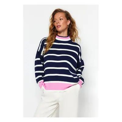 Trendyol Navy Blue Super Wide Fit Knitwear Sweater