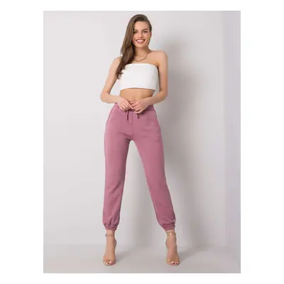 RUE PARIS Dark pink women's sweatpants