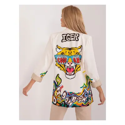 Cream jacket with print on the back