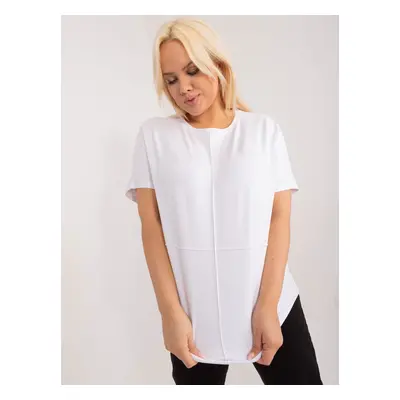 White casual cotton blouse plus size