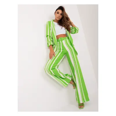 Light green and ecru wide pants