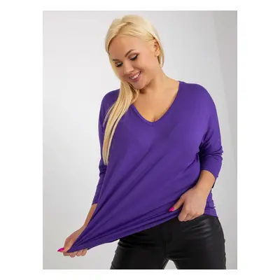 Dark purple loose basic plus size blouse