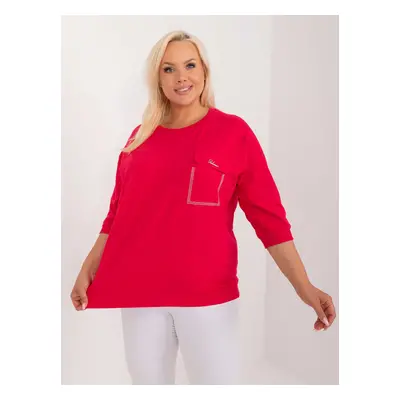 Red blouse plus size oversize cut