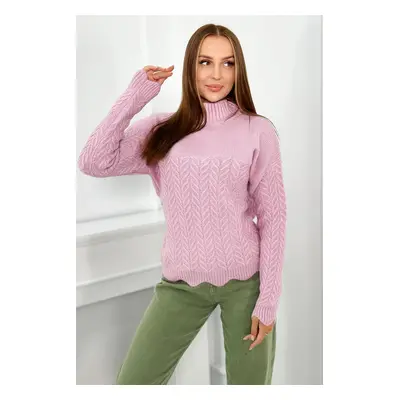 Sweater with decorative ruffles purple