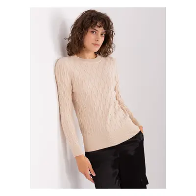 Light beige classic cotton sweater