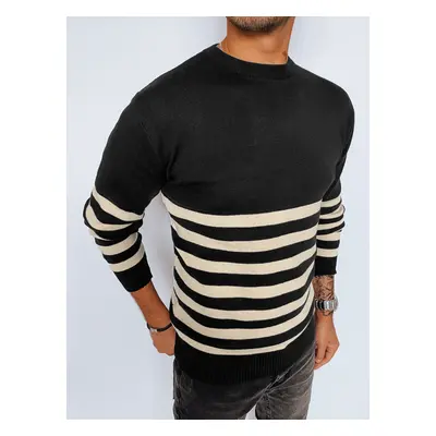 Men's Black Striped Dstreet Sweater