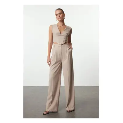 Trendyol Stone Wide Leg Woven Trousers