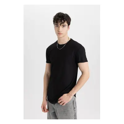 DEFACTO Long Muscle Fit Crew Neck Basic Short Sleeve T-Shirt