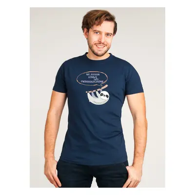 Yoclub Man's Cotton T-shirt PKK-0113F-A110 Navy Blue