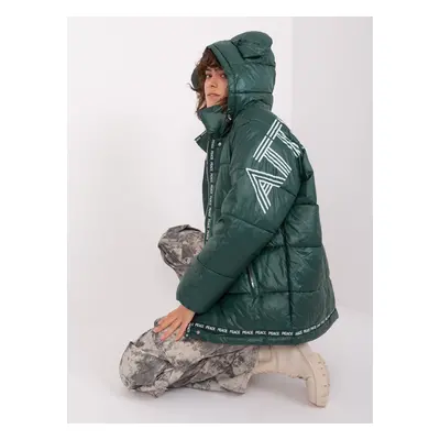 Dark green quilted winter jacket