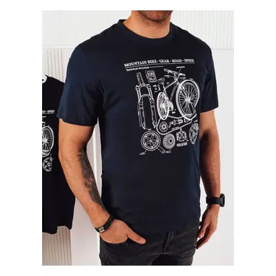 Men's T-shirt with print, dark blue Dstreet