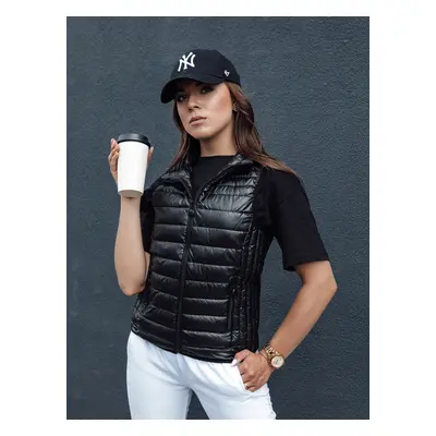 Women's quilted vest with stand-up collar STYLISHZ black Dstreet