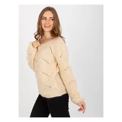 Classic openwork openwork sweater with OCH BELLA wool