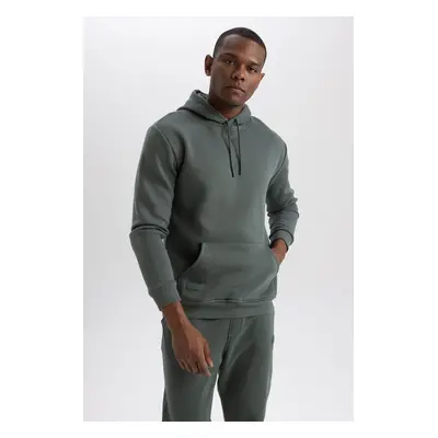 DEFACTO Regular Fit Hooded Soft Furry Basic Sweatshirt