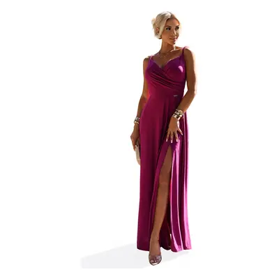 Elegant maxi long dress with shoulder straps Numoco