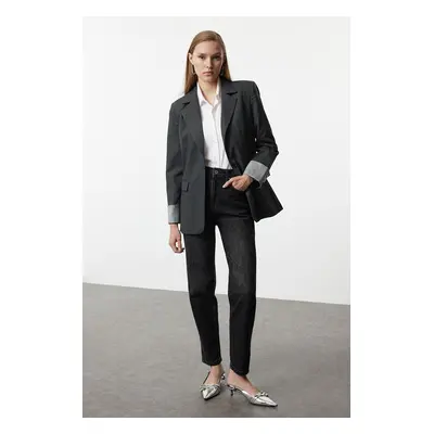 Trendyol Anthracite Cuff Detailed Blazer Jacket