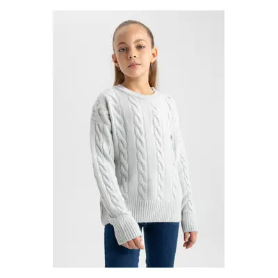 DEFACTO Girl&#39;s Crew Neck Sweater