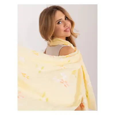 Light yellow women's scarf with embroidery