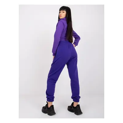 Dark purple sweatpants RUE PARIS with pockets