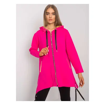 Fuchsia zip-up sweatshirt with pockets